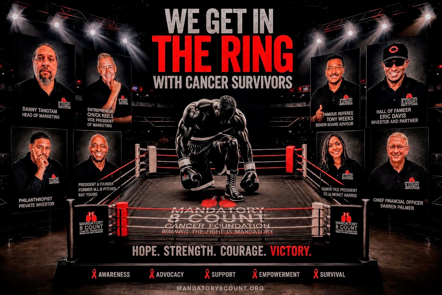 We Get In The Ring With Cancer Survivors — Mandatory 8 Count Cancer Foundation team promotional photo